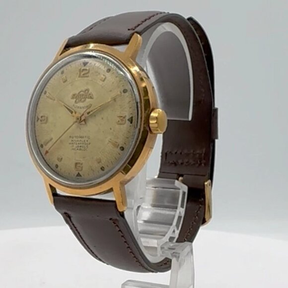 Vintage Enicar Ultraflex Men's Automatic Wristwatch 1560 Steel & 18k Gold Plated - Picture 1 of 5